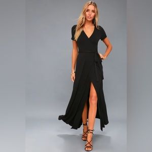 Lulus Evolve Black Wrap Maxi Dress